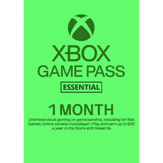 Xbox Game Pass Essential 1 Month  - IN -⚡️ [𝐅𝐀𝐒𝐓 𝐃𝐄𝐋𝐈𝐕𝐄𝐑𝐘] ⚡️ 
