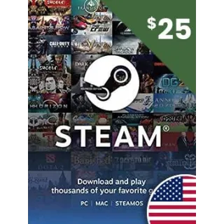 $25.00 STEAM GIFT CARD  🇺🇸