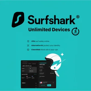 Surfshark VPN Unlimited Devices 3-Month Trial Key GLOBAL   [𝐀𝐔𝐓𝐎 𝐃𝐄𝐋𝐈𝐕𝐄𝐑𝐘]