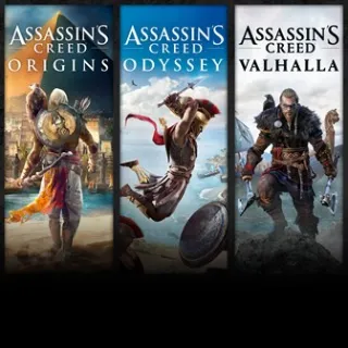 Assassin's Creed Bundle: Assassin's Creed Valhalla, Assassin's Creed Odyssey, and Assassin's Creed Origins