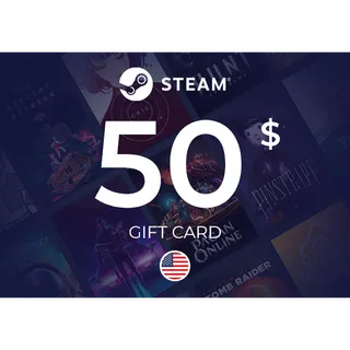 Steam Wallet Gift Card 50 USD ⚡️ [𝐅𝐀𝐒𝐓 𝐃𝐄𝐋𝐈𝐕𝐄𝐑𝐘] ⚡️