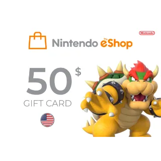 Nintendo eShop Card 50 USD  - UNITED STATES ⚡️ [𝐅𝐀𝐒𝐓 𝐃𝐄𝐋𝐈𝐕𝐄𝐑𝐘] ⚡️
