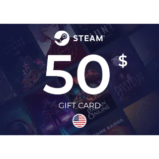 Steam Wallet Gift Card 50 USD ⚡️ [𝐅𝐀𝐒𝐓 𝐃𝐄𝐋𝐈𝐕𝐄𝐑𝐘] ⚡️