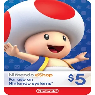 $5 Nintendo eShop Gift Card [Digital Code]/ Instant Delivery
