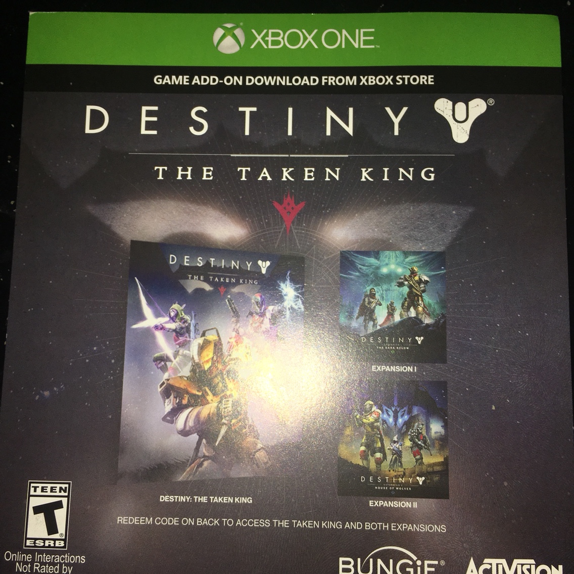 Destiny The Taken King Xbox One Expansion Pass - XBox One Games - Gameflip