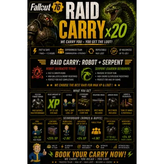 Raid carry x20 