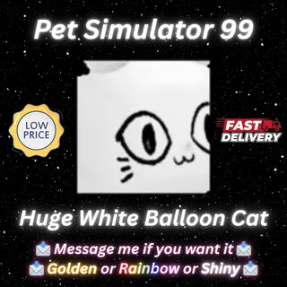 Huge White Balloon Cat