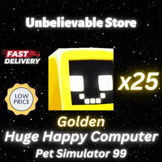25x Golden Huge Happy Computer
