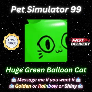 Huge Green Balloon Cat