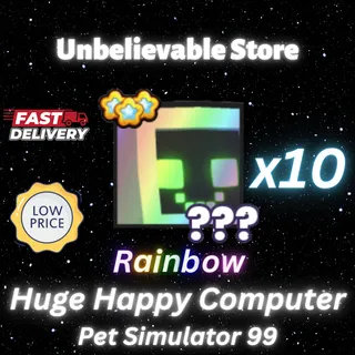 10x Rainbow Huge Happy Computer