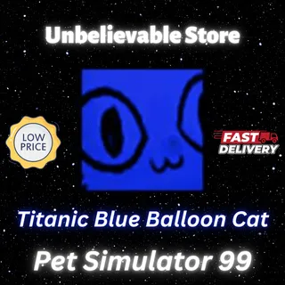 Titanic Blue Balloon Cat