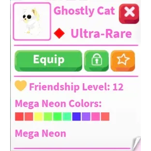 MEGA NEON GHOSTLY CAT ~ ADOPT ME