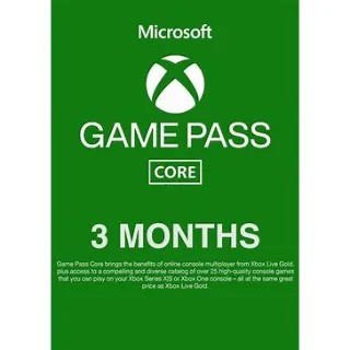 XBOX GAME PASS CORE 3 MONTH