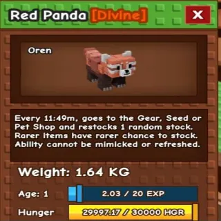 Red Panda (Grow A Garden