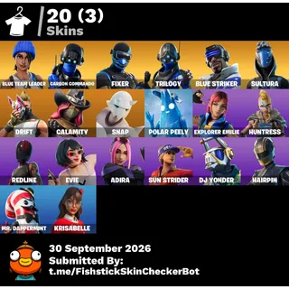 [PC/XBOX/PSN]💙LEVEL 635💙20 RARE SKINS💙BLUE TEAM LEADER💙CARBON COMMANDO💙FIXER 💙 TRILOGY 💙 DRIFT 💙 CALAMITY 💙 FULL ACCESS✅