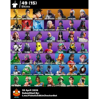 🎮 [PC/XBOX/PSN] LVL 1055 | 49 Skins 🎯 | GOLD MIDAS ✨ + Goku + Deadpool | 8 Exclusives 💎 | 600 V-Bucks 💰 | Full Access 🔐