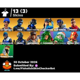 [PC/XBOX/PSN] 💙 LEVEL 695 💙 13 RARE SKINS 💙BLUE TEAM LEADER 💙CLOUD STRIKER💙CARBON COMMANDO💙 FIXER 💙 BLUE STRIKER 💙FULL ACCESS✅