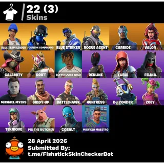 🎮 [PC/XBOX/PSN] LVL 1486 | 22 Skins 🔥 | Blue Team Leader 🔵 + Rogue Agent + Drift | 14 Exclusives | FULL ACCESS 🔐