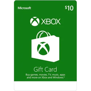 $10.00 Xbox Gift Card USA (Auto Delivery)