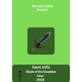 Blade Of The Dusekkar| Code (READ DESC)