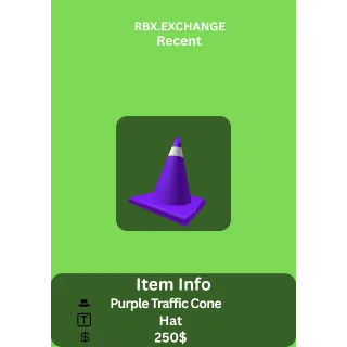 Purple Traffic Cone| Code (READ DESC)