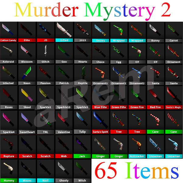 Bundle MM2 SET 65 Items Godly Game Items Gameflip