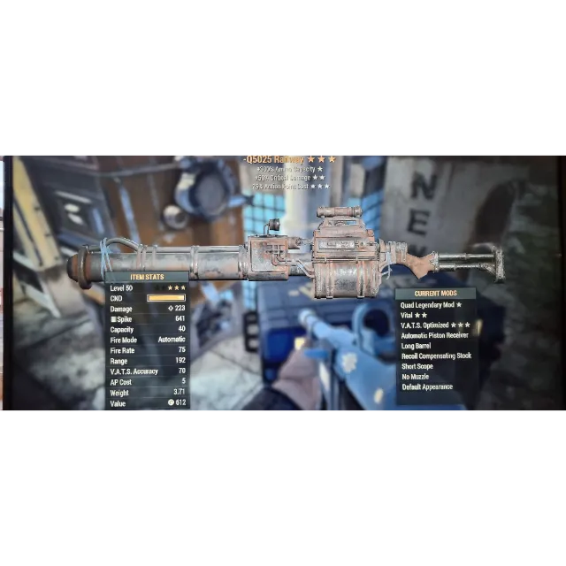 Bloodied Railway Rifle Fallout 76