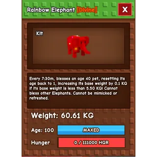 60.61KG Rainbow Hatched Elephant RBH