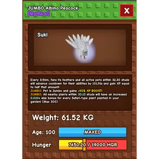 Albino Peacock Grow a Garden Pet 