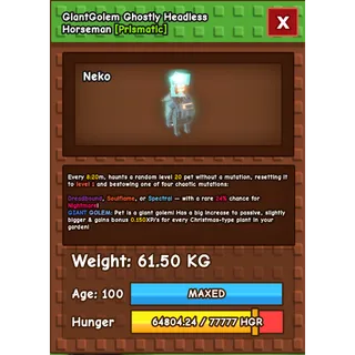 61.50KG Ghostly Headless Horseman