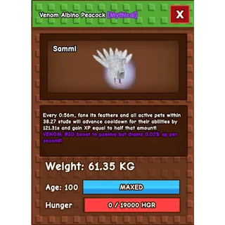 Albino Peacock grow a garden pet