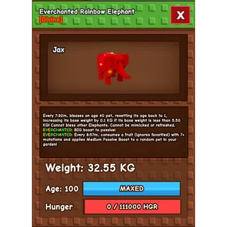 32.55KG Rainbow Hatched Elephant RBH