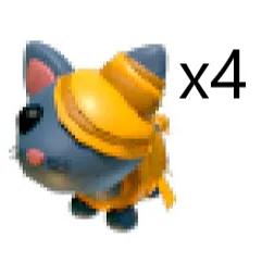 4x Halloween Golden Mummy Cat