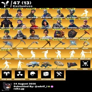 Fortnite og account 242 skins | OG STW | Black Knight | Sparkle Specialist | The Reaper | Blue Squire | Royale Knight