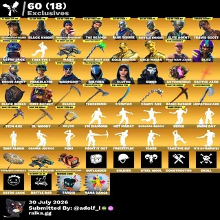 Fortnite og account 160 skins | OG STW | OG Renegade Raider | Black Knight | Sparkle Specialist | The Reaper | Blue Squire 