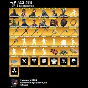 Fortnite 200 skins | OG STW | Black Knight | Sparkle Specialist | The Reaper | Blue Squire | Royale Knight | Elite Agent