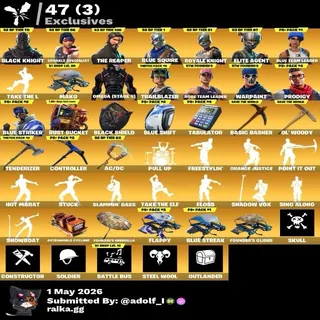 Fortnite account 96 skins | OG STW | Black Knight | Sparkle Specialist | The Reaper | Blue Squire | Royale Knight