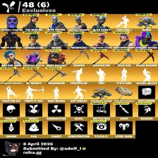 Fortnite account 94 skins | OG STW | Og Skull Trooper | The Reaper | Blue Squire | Royale Knight