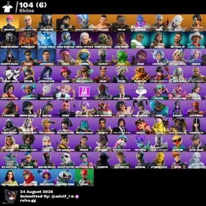 Fortnite og account 104 skins | Wildcat | Paradigm (Reality-659) | Predator | Era | Renzo the Destroyer