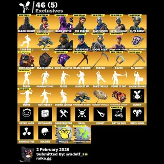 Fortnite account 189 skins | OG STW | Black Knight | Sparkle Specialist | Dark Vertex | The Reaper | Blue Squire