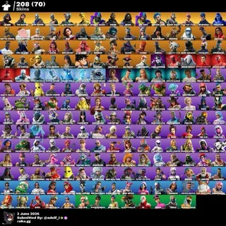 Fortnite account 208 skins | OG STW | IKONIK | The Reaper | Blue Squire | Royale Knight | Elite Agent | Gold Midas