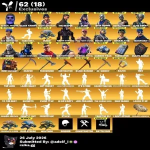 Fortnite og account 258 skins | OG STW | Og Skull Trooper | Black Knight | Sparkle Specialist | The Reaper | Glow