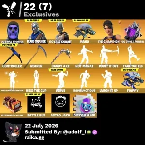 114 skins | Renegade Raider | Og Skull Trooper | Aerial Assault Trooper | Blue Squire | Royale Knight