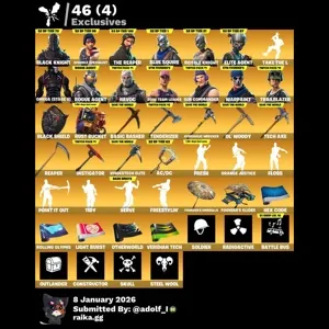 Fortnite 94 skins | OG STW | Black Knight | Sparkle Specialist | The Reaper | Blue Squire | Royale Knight | Elite Agent