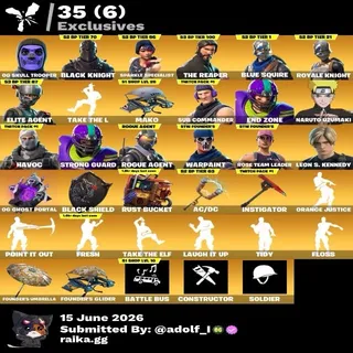 Fortnite og account 199 skins | OG STW | Og Skull Trooper | Black Knight | Sparkle Specialist | The Reaper | Blue Squire