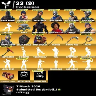 Fortnite account 118 skins | Black Knight | Sparkle Specialist | The Reaper | Blue Squire | Royale Knight | Omega (stage 5)