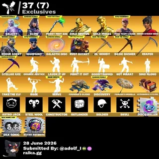 Fortnite og account 130 skins | OG STW | Galaxy | Glow | Gold Brutus | Gold Midas | Heron Stance Hero | Rogue Agent