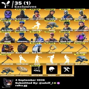 Fortnite og account 45 skins | OG STW | Og Skull Trooper | Black Knight | Sparkle Specialist | The Reaper | Blue Squire
