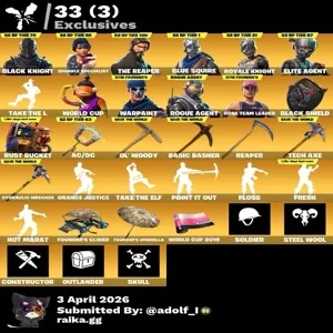 Fortnite account 102 skins | OG STW | Black Knight | Sparkle Specialist | The Reaper | Blue Squire