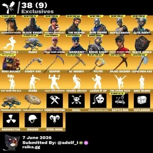 Fortnite account 80 skins | OG STW | OG Renegade Raider | Black Knight | Sparkle Specialist | The Reaper | Blue Squire